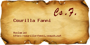 Csurilla Fanni névjegykártya
